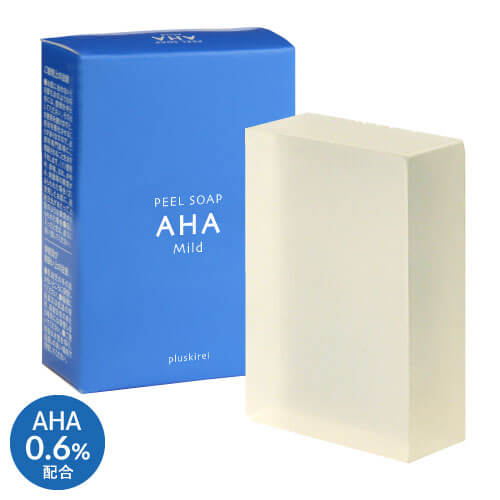 ピーリング石鹸 ピールソープ AHA グリコール酸 0.6%配合 石鹸 青 100g <br><br> 敏感肌 乾燥肌 角質 洗顔石けん プラスキレイ【メール便】