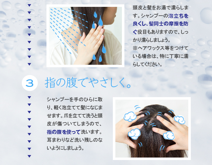 カミハダシャンプーの使い方1